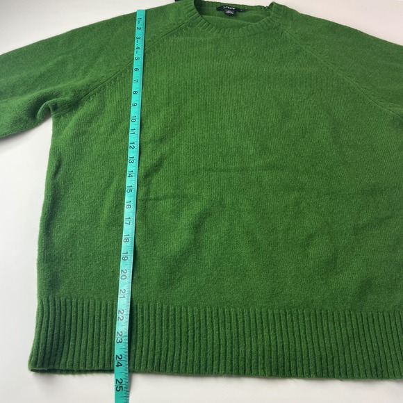 J.Crew Womens Green 100% Lambswool Crewneck Raglan Sweater 70762 Size L - Picture 5 of 10